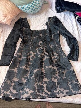 christy scalloped floral applique mini dress Helsi | Dresses | Helsi Christy Scalloped Floral Applique Mini Dress